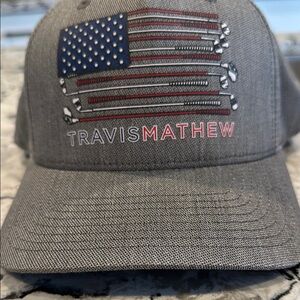 TravisMathew Gray American Flag Baseball Cap